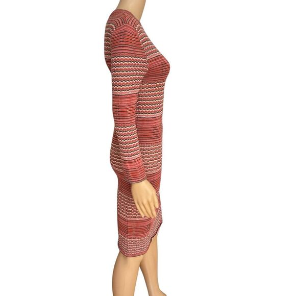 FREE PEOPLE GROOVY SWEATER DRESS Knit Stripe Mockneck 70s Trend Mini Bodycon S - Picture 4 of 9